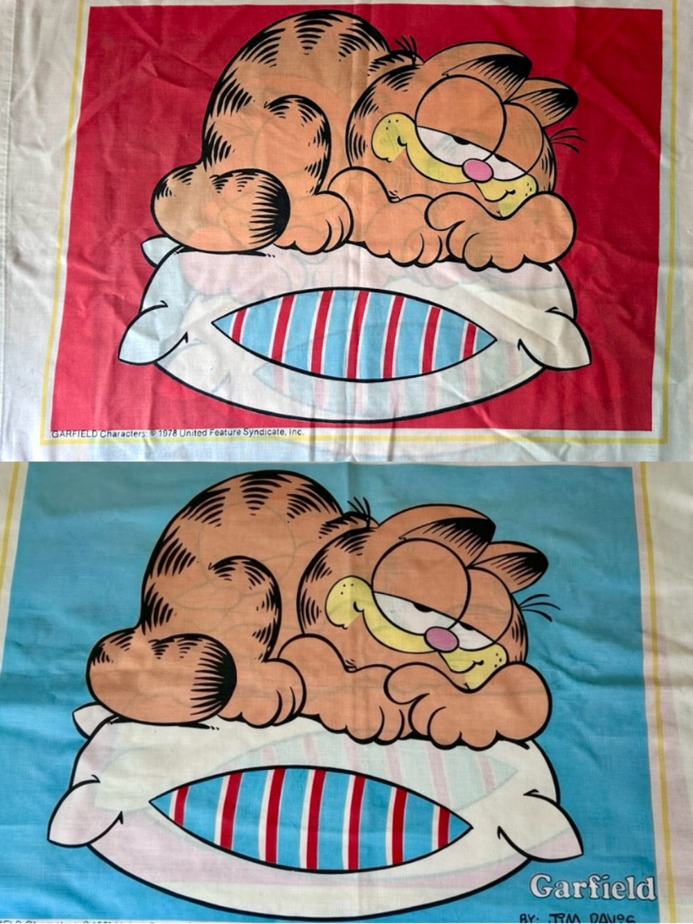 Garfield Vintage 1978 Queen size double sided Pillowcase
